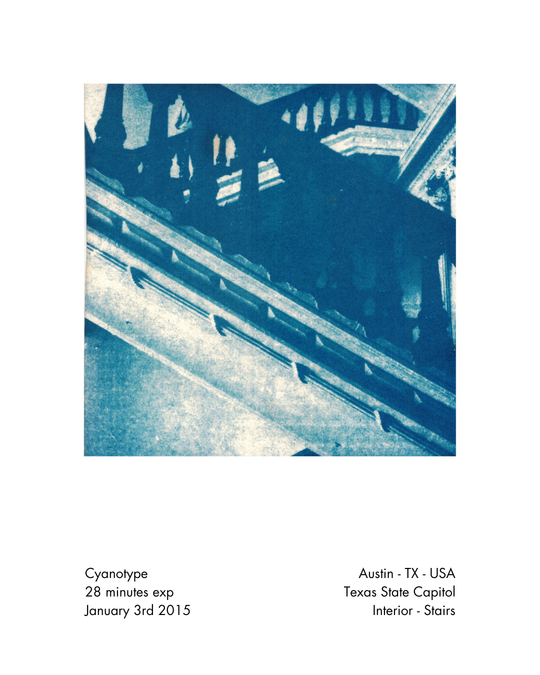 Cyanotype - Texas State Capitol - Internal Stairs